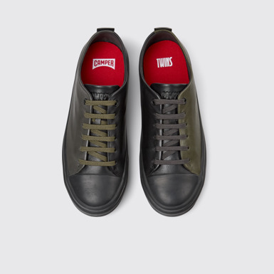 Overhead view of Twins Multicolor Leather Sneakers for Women.