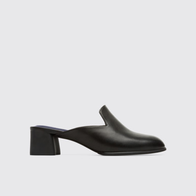 Side view of Katie Women’s black open shoe