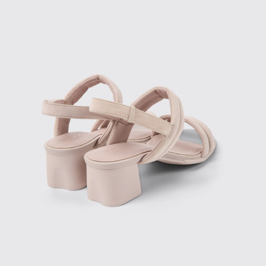 Back view of Katie Pink nubuck sandals for women