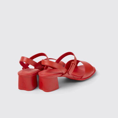 Back view of Katie Red sandal for women