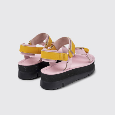 Back view of Oruga Up Multicolored Leather Sandal for Women