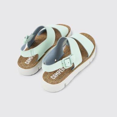 Back view of Oruga Blue Leather Sandal for Women