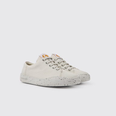 Front view of Peu Touring White recycled PET women's sneakers