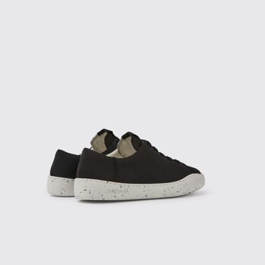 Back view of Peu Touring Black recycled PET sneakers for women