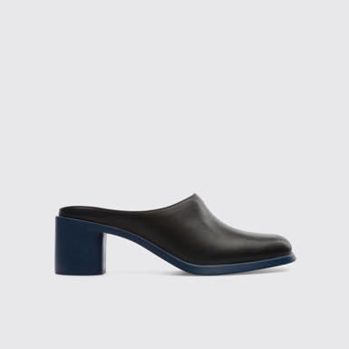 Side view of Meda Black slip on shoe for women