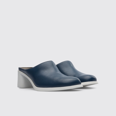 Front view of Meda Blue slip on shoe for women