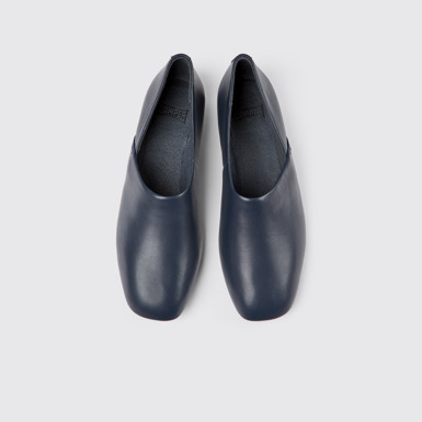 Casi Myra Bailarinas azules de piel para mujer