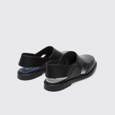 Back view of Twins Black semi-open TWINS women's shoe