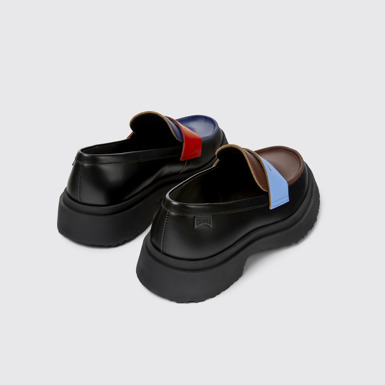 Back view of Twins Black loafers for women