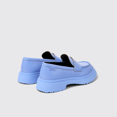 Back view of Walden Blue leather loafers for women