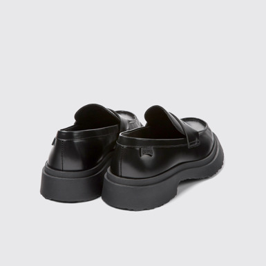 Back view of Walden Black Leather Moccasins for Women.