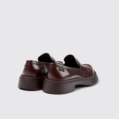 Back view of Walden Burgundy leather loafers for women