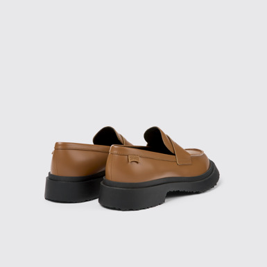 Back view of Walden Brown leather loafers for women
