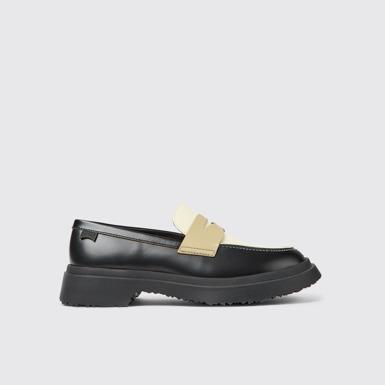 Side view of Twins Multicolored leather loafers for women