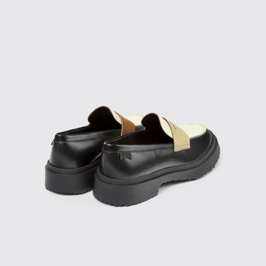 Back view of Twins Multicolored leather loafers for women