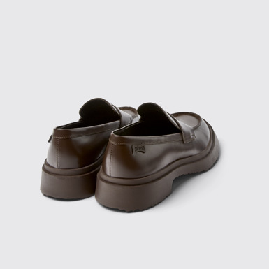 Back view of Walden Brown leather loafers for women