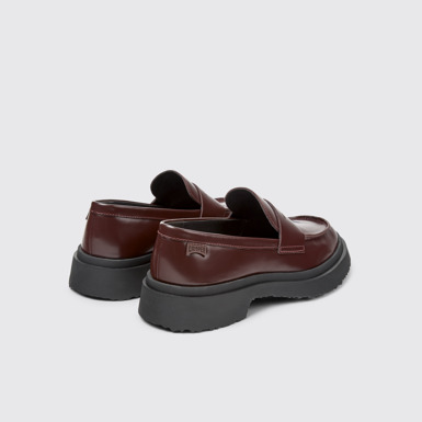 Back view of Walden Burgundy Leather Moccasins for Women.
