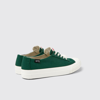 Back view of Camaleon Green recycled cotton sneakers for women
