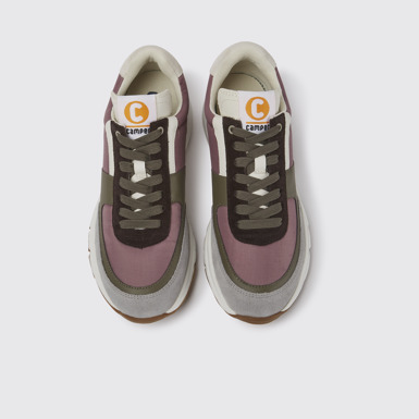 Overhead view of Drift Multicolor leather and textile sneakers