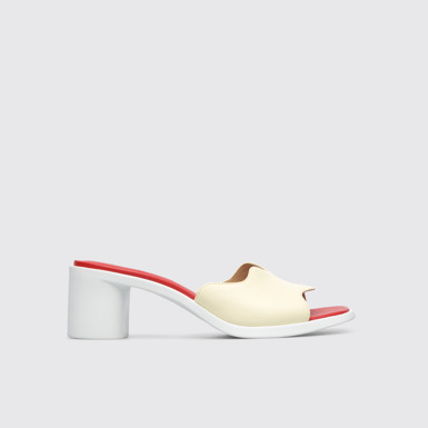 Side view of Meda Yellow sandal for women