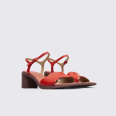 Front view of Meda Red sandal for women
