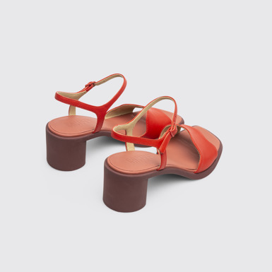 Back view of Meda Red sandal for women