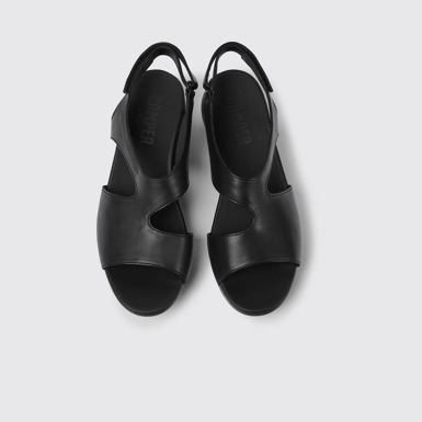 Overhead view of Balloon Black sandal for women