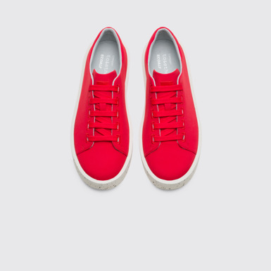 Overhead view of Courb Women's red sneaker