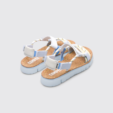 Back view of Oruga Multicoloured velcro sandal for women