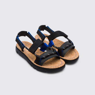 Front view of Oruga Multicoloured velcro sandal for women