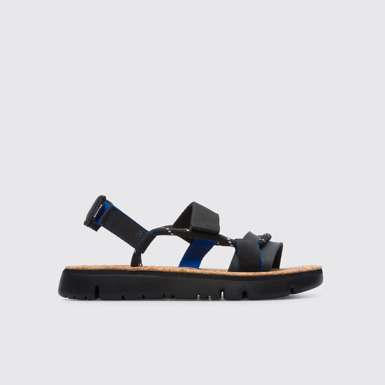 Side view of Oruga Multicoloured velcro sandal for women