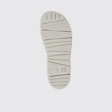 The sole of Oruga Blue and green leather sandals for women