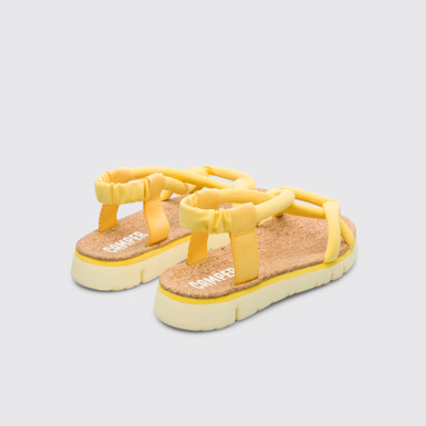 Back view of Oruga Yellow sandal for women