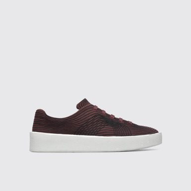 Side view of Courb Burgundy sneaker for women