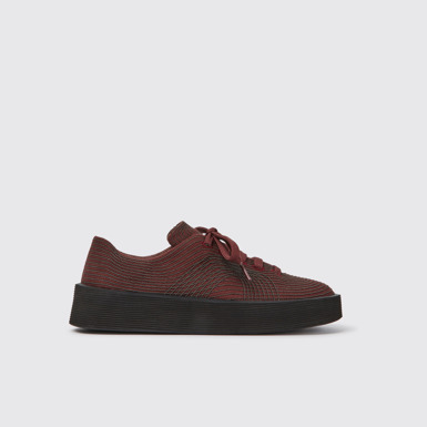 Side view of Courb Burgundy sneakers for women