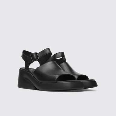 Front view of Kaah Black sandal for women