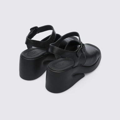 Back view of Kaah Black sandal for women