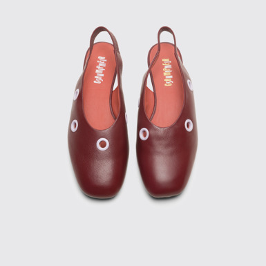 Overhead view of Twins TWINS burgundy shoe for women