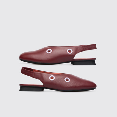 Side view of Twins TWINS burgundy shoe for women