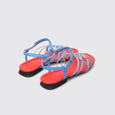 Back view of Casi Myra Light blue sandal for women