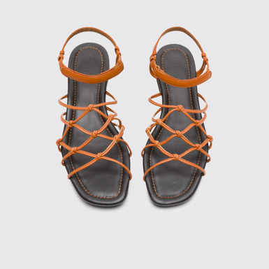 Overhead view of Casi Myra Brown sandal for women