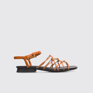 Side view of Casi Myra Brown sandal for women