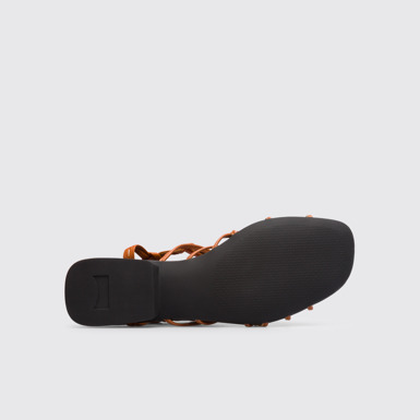 The sole of Casi Myra Brown sandal for women