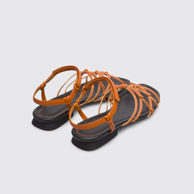 Back view of Casi Myra Brown sandal for women