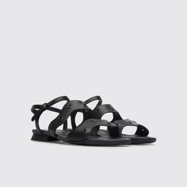 Front view of Twins Black TWINS sandal for women