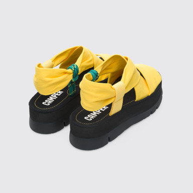 Back view of Oruga Up Yellow sailor knotted sandal for women