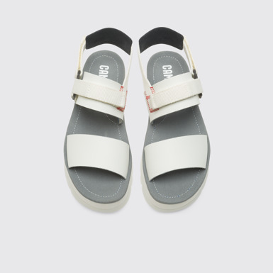 Overhead view of Oruga Up White sandal for women