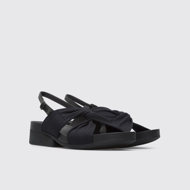 Front view of Minikaah Black sandal for women