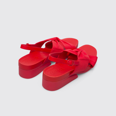 Back view of Minikaah Red sandal for women
