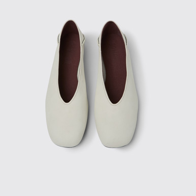 Overhead view of Casi Myra White ballerina for women